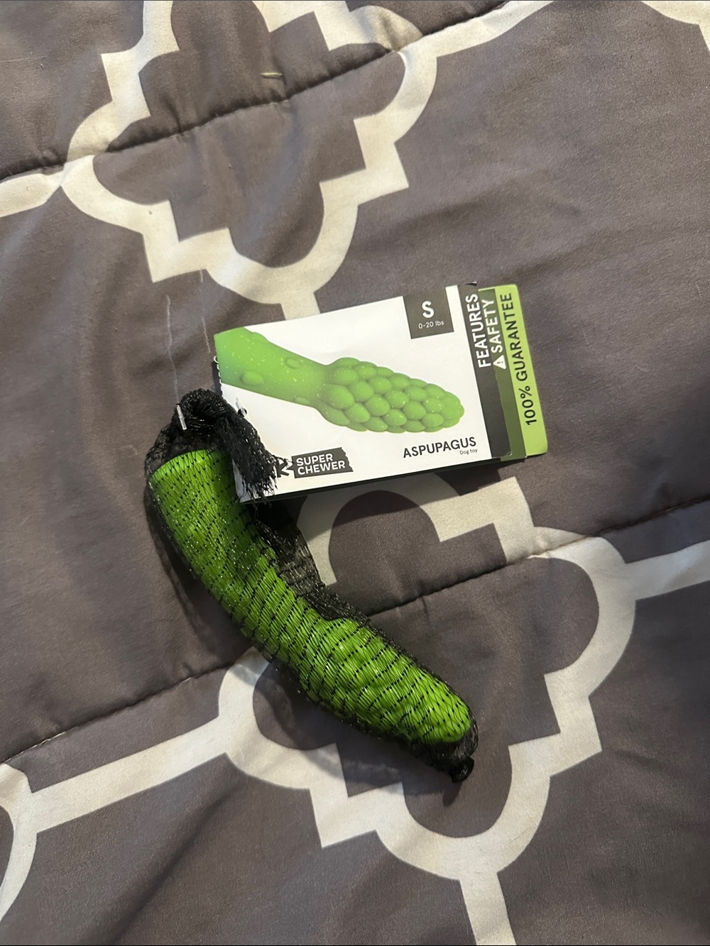 Bark Aspupagus Green Super Chewer Dog Toy